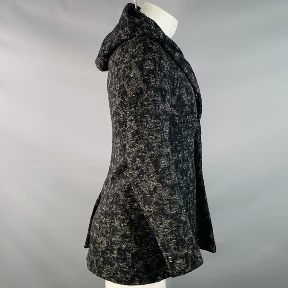 ATTACHMENT Size S Black Grey Textured Wool Jacket - Picture 3 of 7